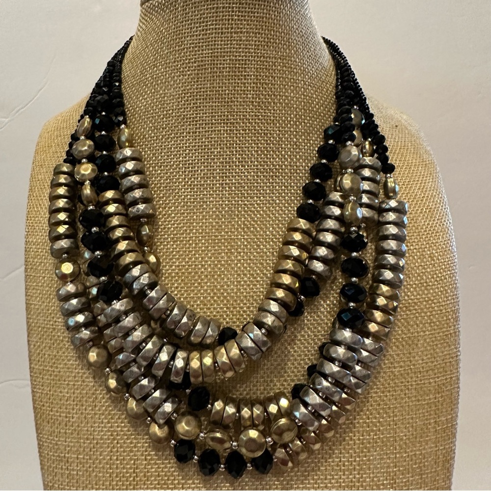 Chico's Multistrand Beaded Statement Necklace In … - image 2